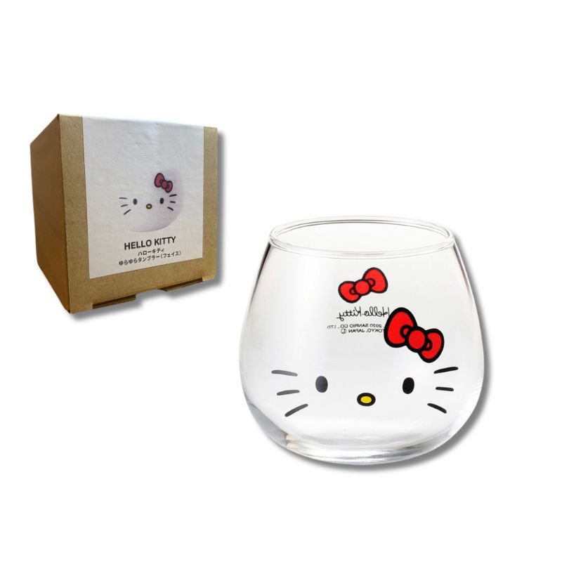 Hello Kitty Swaying Tumbler Face Glass Cup 320mL (Made in Japan ...