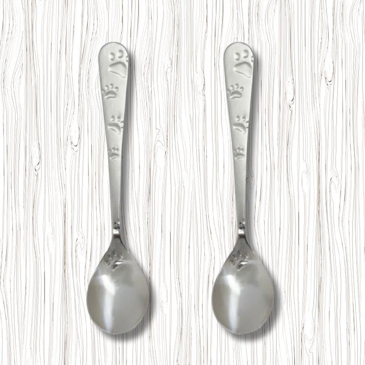 Paw Print Stainless Steel Spoon 2 Pcs Set (Made in Japan)