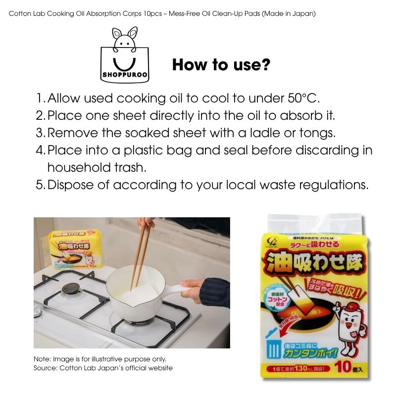 Cooking Oil Absorption Corps 10Pcs (Made in Japan)