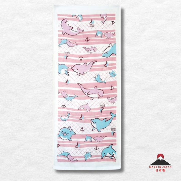 Aqua Hand Towel - Dolphin (Made in Japan)
