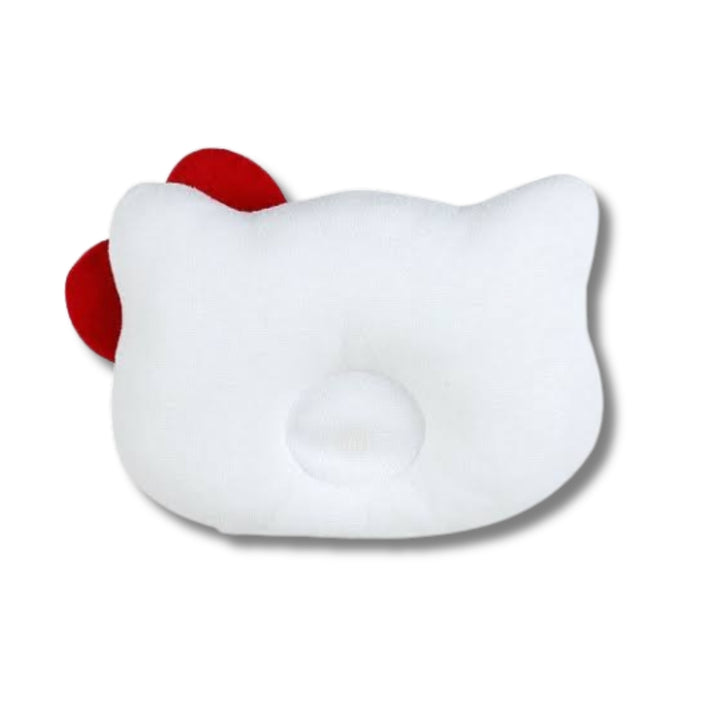 Sanrio Baby Hello Kitty baby pillow — side profile showing head indent and sculpted red bow