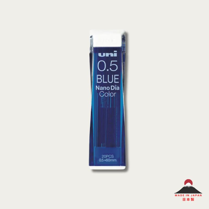 Mitsubishi Uni Nano Dia Colour Mechanical Pencil Lead Blue 0.5mm pack of 20 leads in blue case