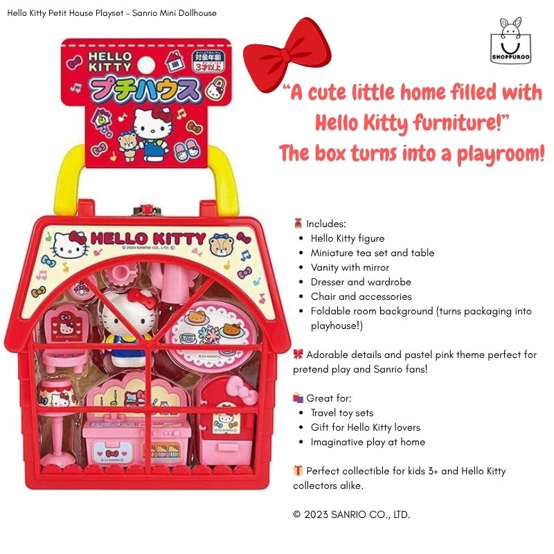 Hello Kitty Petit House Playset – Sanrio Mini Dollhouse