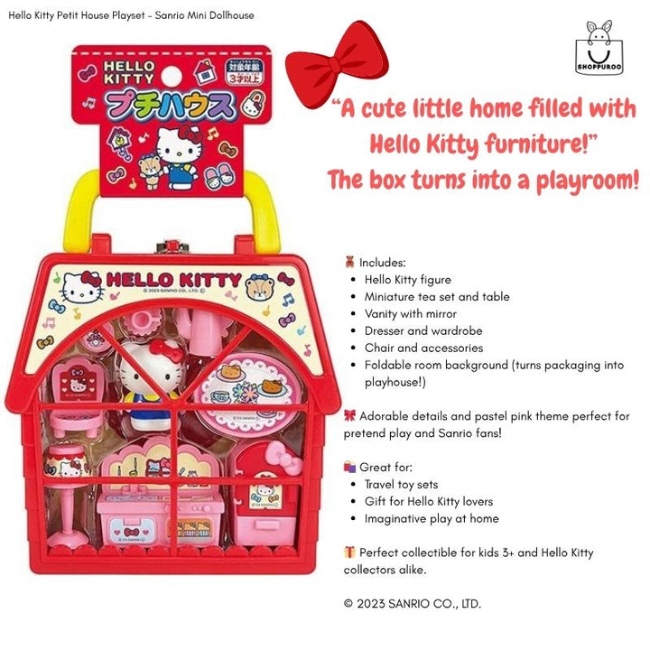 Hello Kitty Petit House Playset – Sanrio Mini Dollhouse
