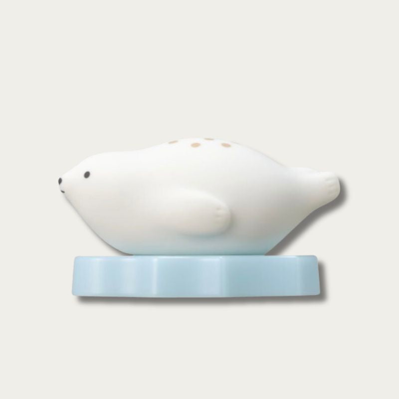 PLUS Pico Friends Animal Box Cutter — Seal design, silicone body on ice-blue base