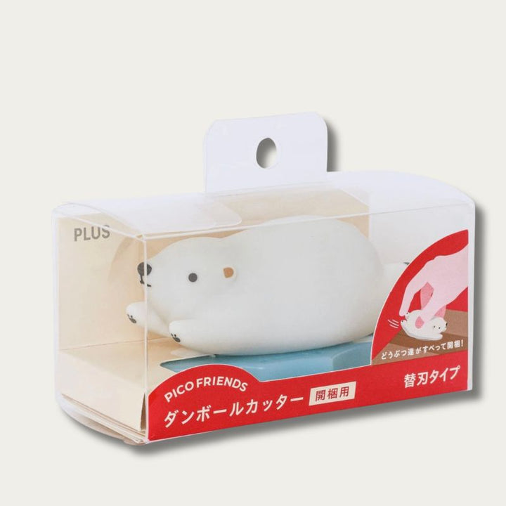 PLUS Pico Friends Animal Box Cutter — Polar Bear design, retail packaging