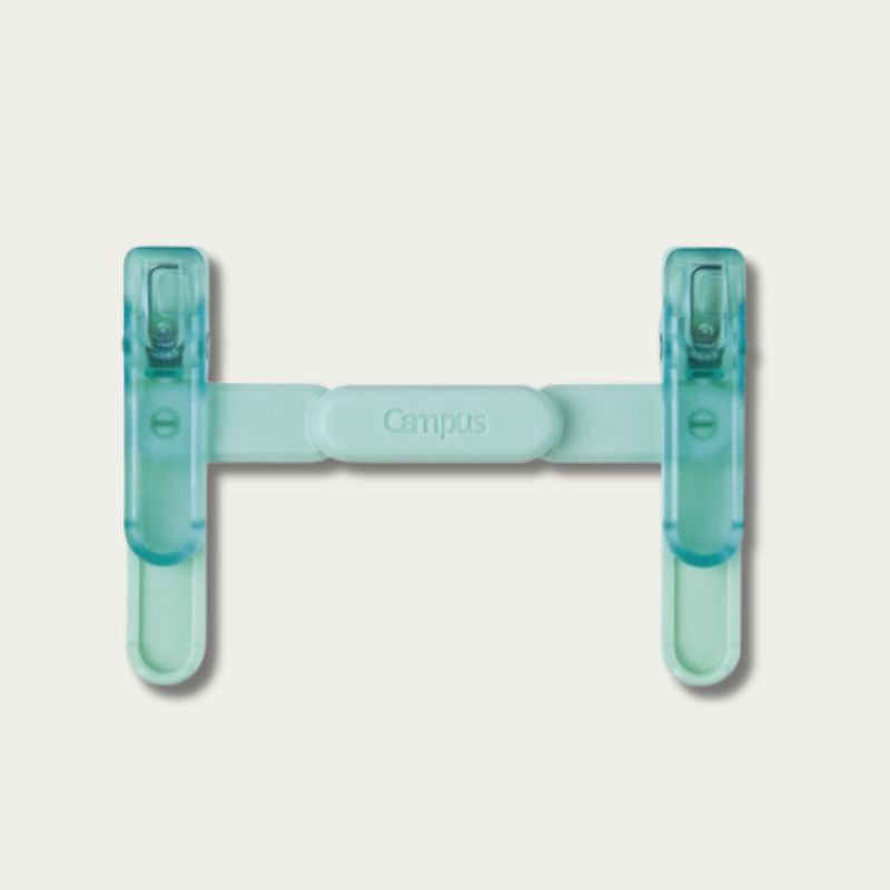 KOKUYO Campus Book Clip in Green, folded pen-style for portability