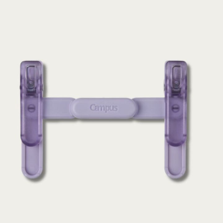 KOKUYO Campus Book Clip in Purple, folded pen-style for portability