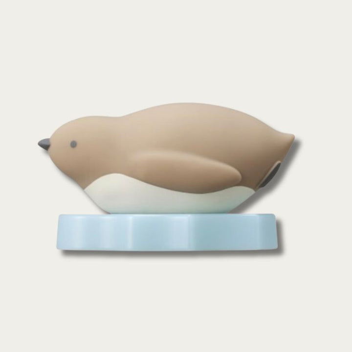 PLUS Pico Friends Animal Box Cutter — Baby Penguin design, silicone body on ice-blue base