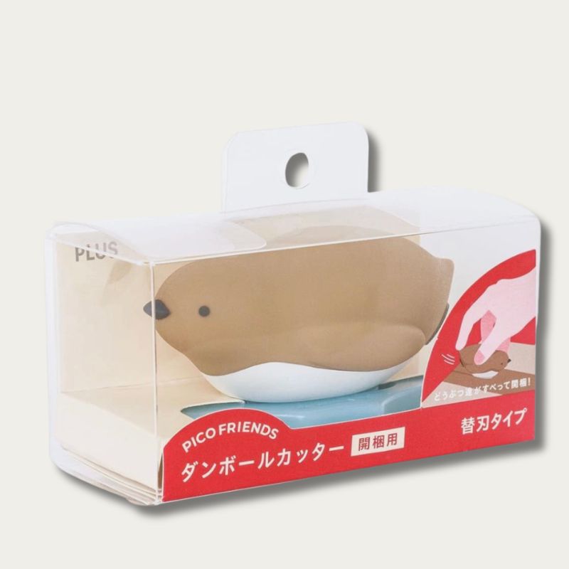 PLUS Pico Friends Animal Box Cutter — Baby Penguin design, retail packaging