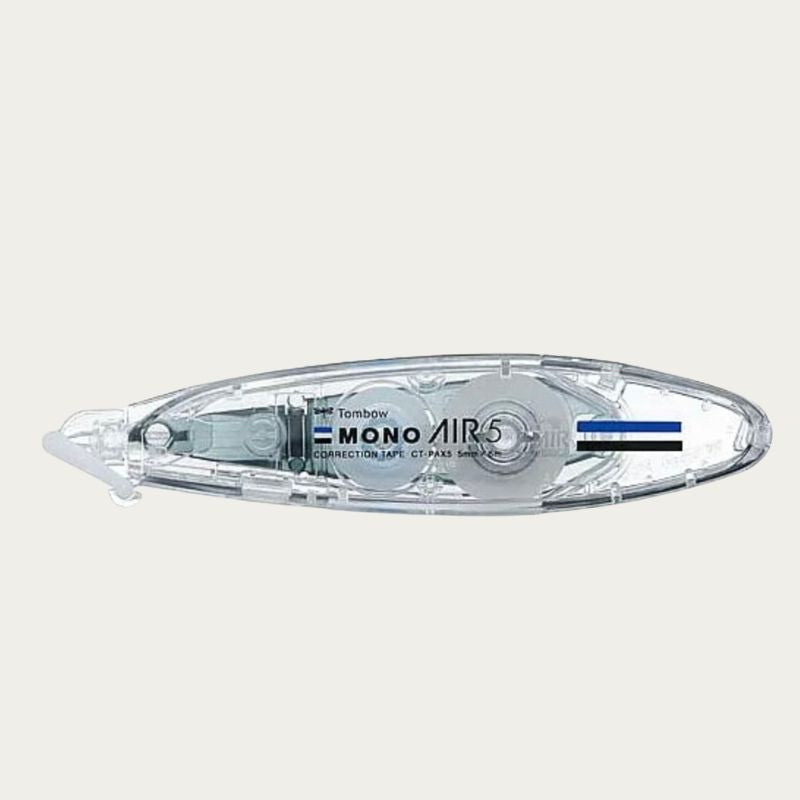 TOMBOW MONO AIR5 correction tape pen body, clear casing showing the internal tape spool