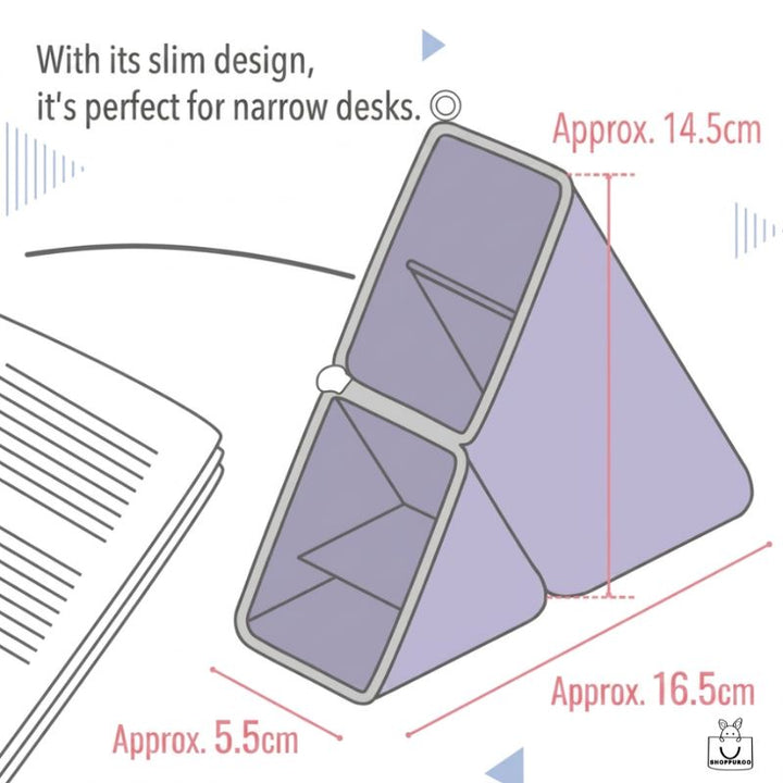 Sonic Kakusta dimensions — 16.5 cm long, 14.5 cm high, 5.5 cm wide slim triangular design