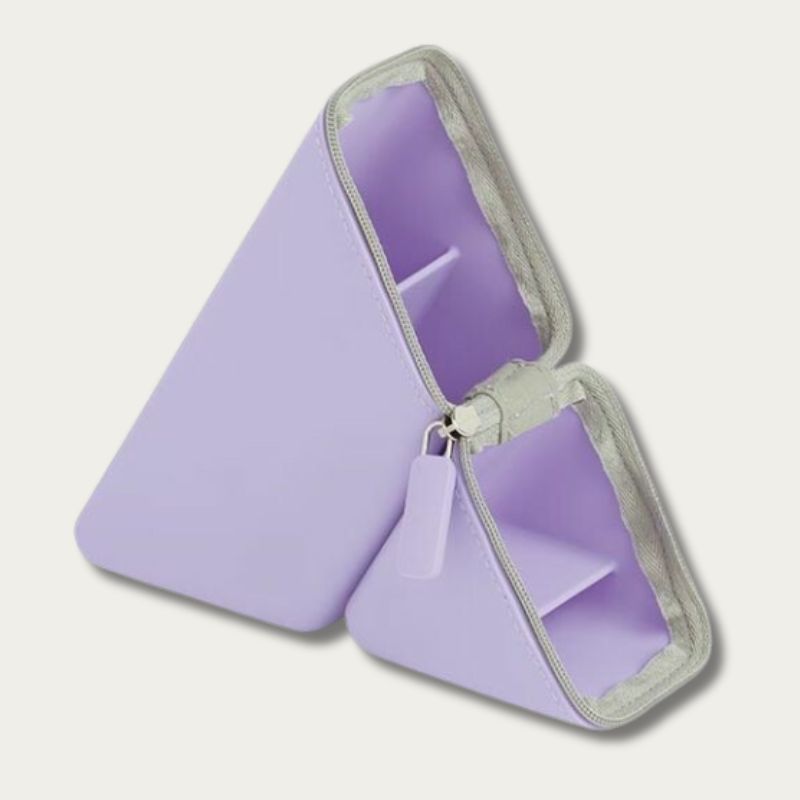 Sonic Kakusta pen stand in violet — open stand, interior fabric lining, small-item pocket
