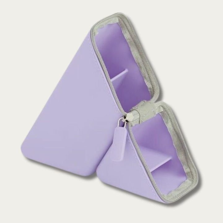 Sonic Kakusta pen stand in violet — open stand, interior fabric lining, small-item pocket