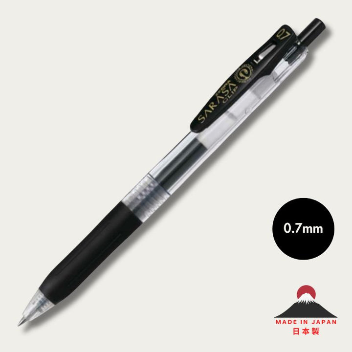 ZEBRA Sarasa Clip Gel Pen 0.7mm in black, made in Japan