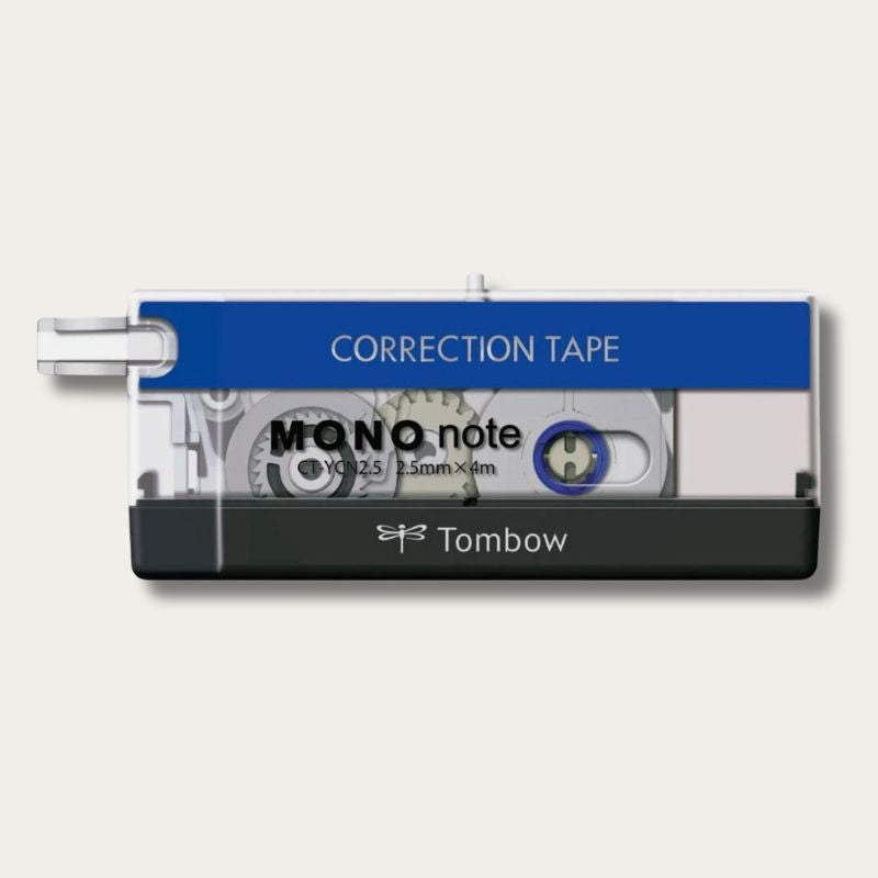 TOMBOW MONO Note 2.5mm x 4m Extra Fine Correction Tape — product pack, blue and black body