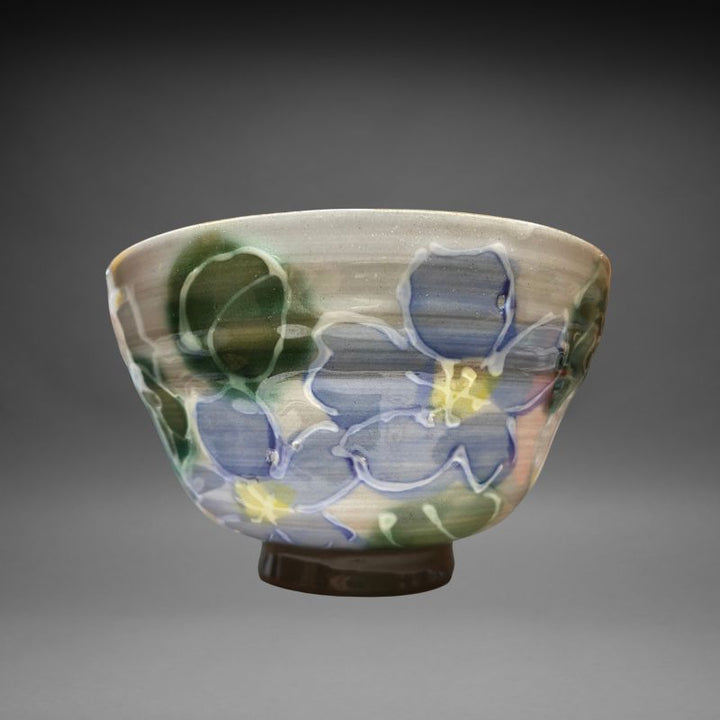 Mino-yaki Cherry Blossoms Donburi Bowl 12cm (Blue)