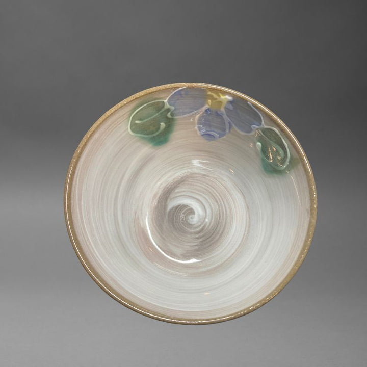 Mino-yaki Cherry Blossoms Donburi Bowl 12cm (Blue)