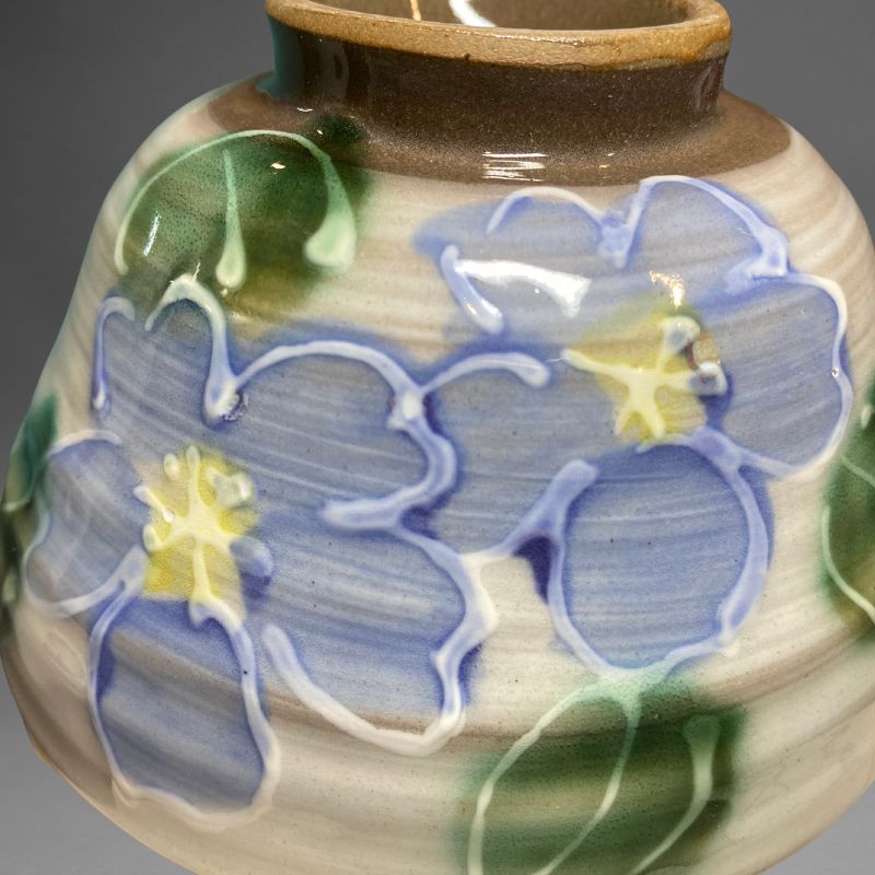 Mino-yaki Cherry Blossoms Donburi Bowl 12cm (Blue)