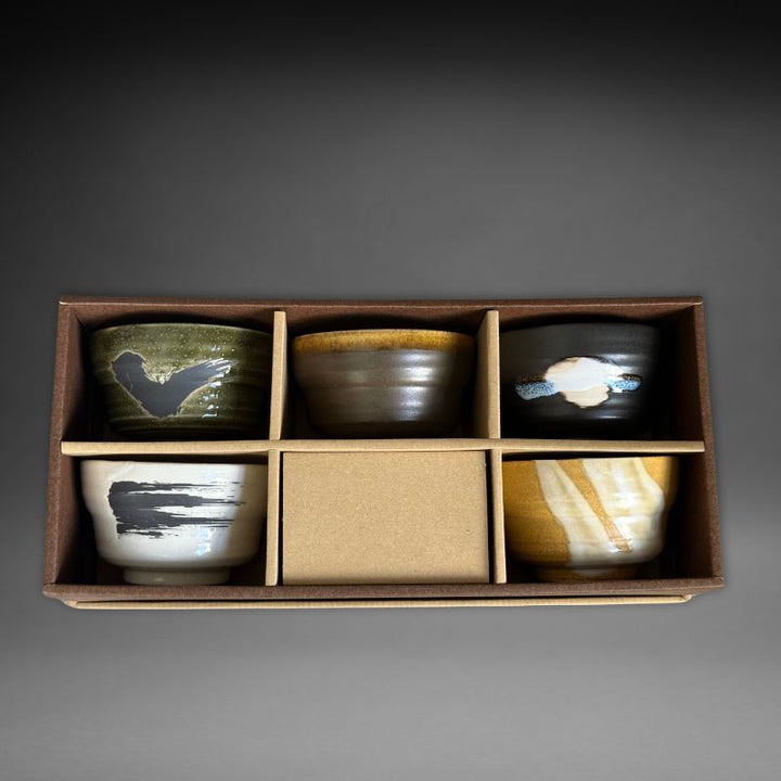 Mino-yaki Zen Art Assorted 11cm Small Bowls Collection 5 Pcs Gift Set