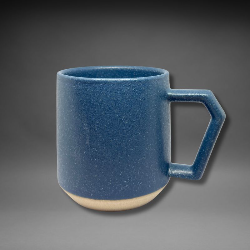 Chips Mug 380ml in Matte Sand Blue, artisan Japanese ceramic mug, dishwasher safe.