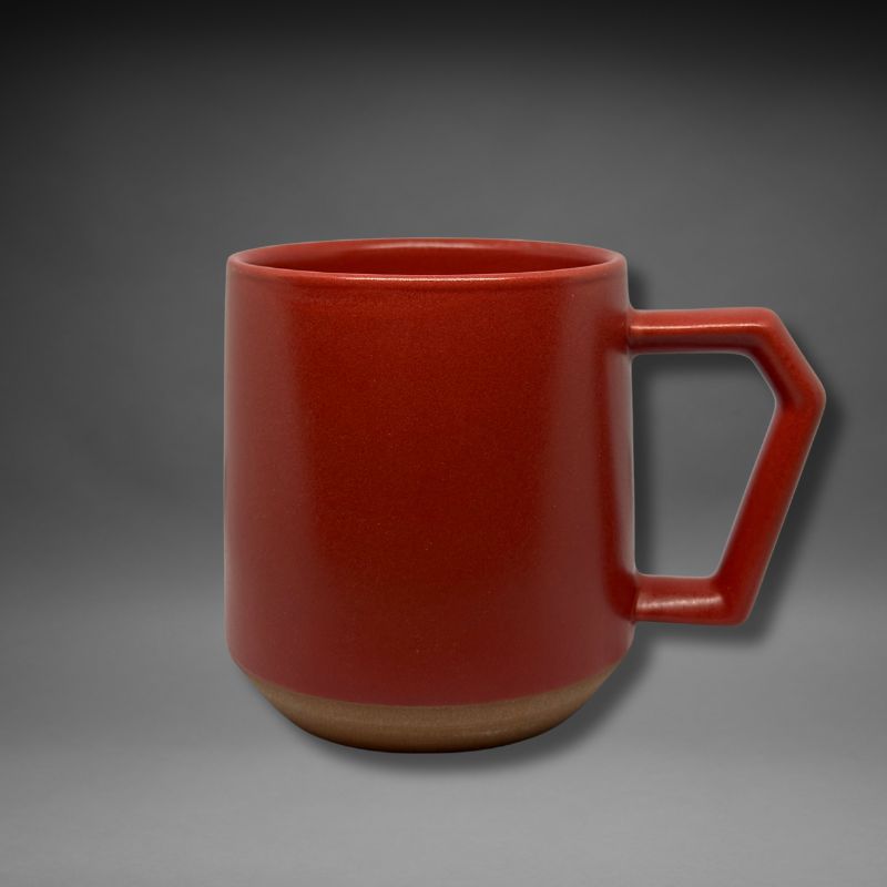 Chips Mug 380ml in Matte Red, premium Japanese ceramic coffee mug.