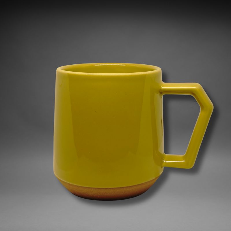 Chips Mug 380ml in Mustard Yellow, minimalist Japanese design ceramic mug.
