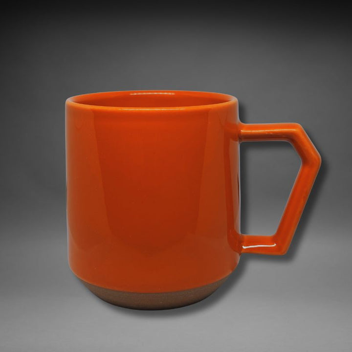 Chips Mug 380ml in Orange, vibrant Japanese ceramic mug with unique handle design.