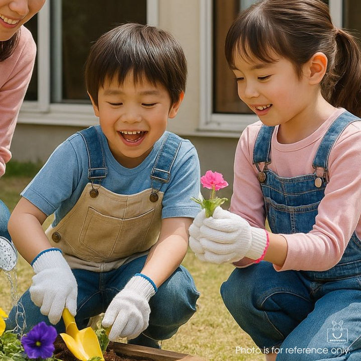 Children’s Cotton-Blend Work Gloves - Blue  (1 Pair)