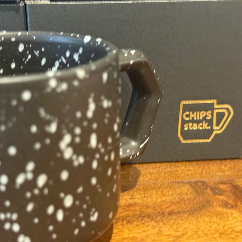 Chips Stack Mug 280ml – Splash Black White (Made in Japan)