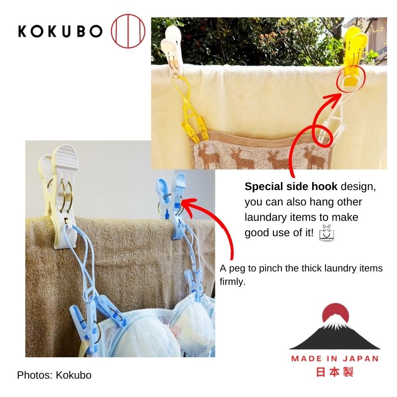 Color Cruise Basic Laundry Style Pegs Large Size 2 Pcs (Made in Japan)