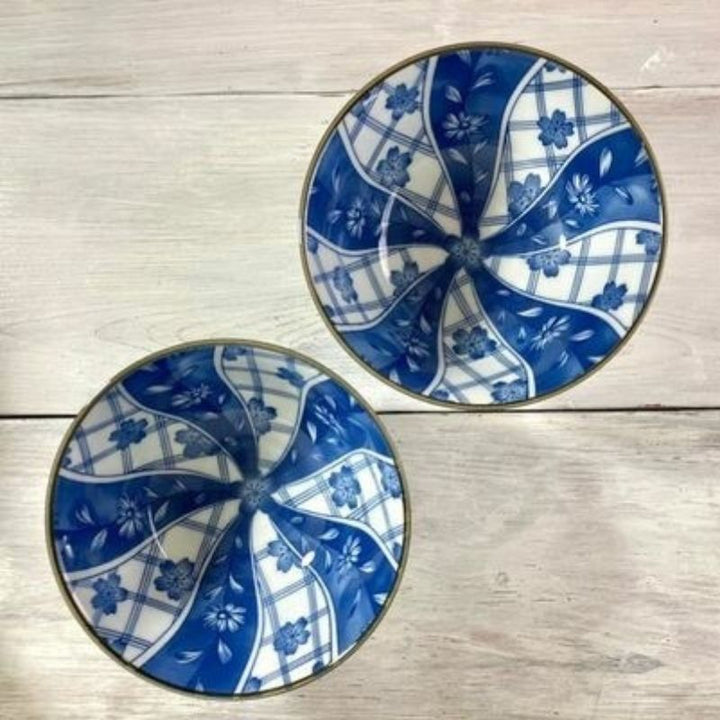 Mino-yaki Cherry Blossoms Porcelain Donburi Bowl 2 Pcs Gift Set