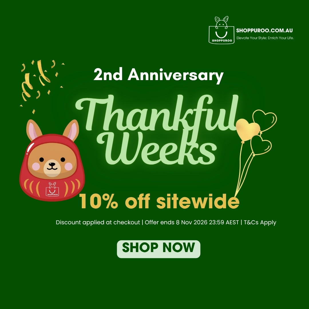 SHOPPUROO 2nd Anniversary Thankful Weeks – 10% off sitewide Japanese gifts and stationery until 8 Nov 2026. Shop now.
