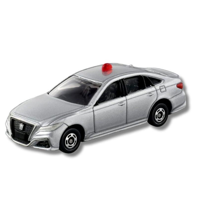 Silver Toyota Crown unmarked police toy car model from Tomica.